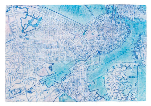 Boston Map jumbo oblong modal cashmere scarf by Seth B. Minkin
